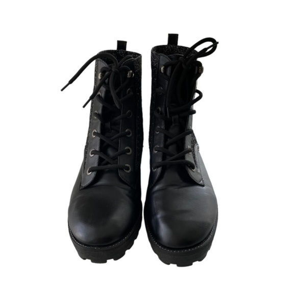 Daisy Fuentes Women's Black Combat Boots Size 11 - Picture 2 of 9